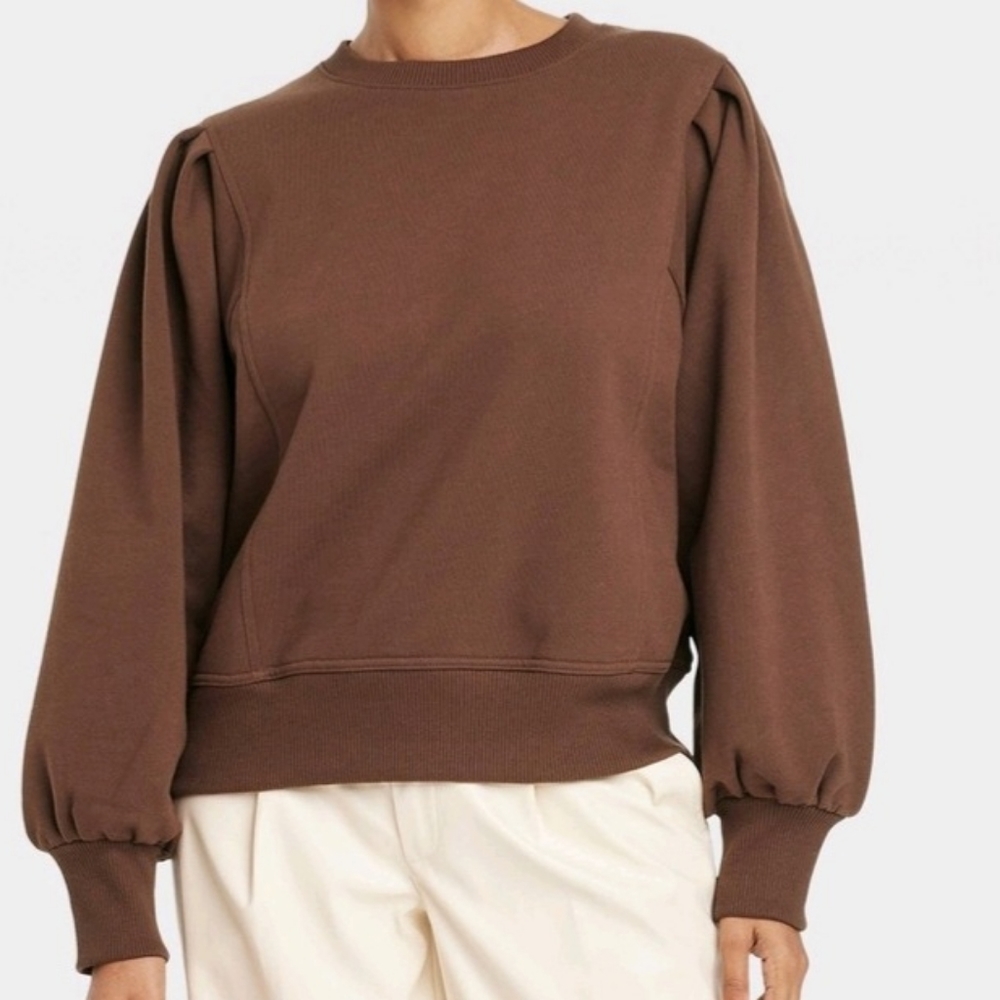 A New Day Fleece Sweatshirt Brown XS